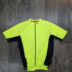 Men's Neon Yellow and Black Cycling Shirt
